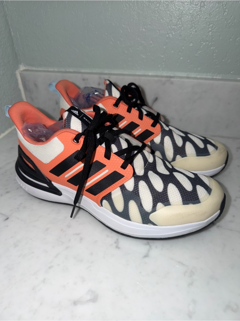 NWOB adidas Marimekko Orange & Black Sneakers Boys Size 7